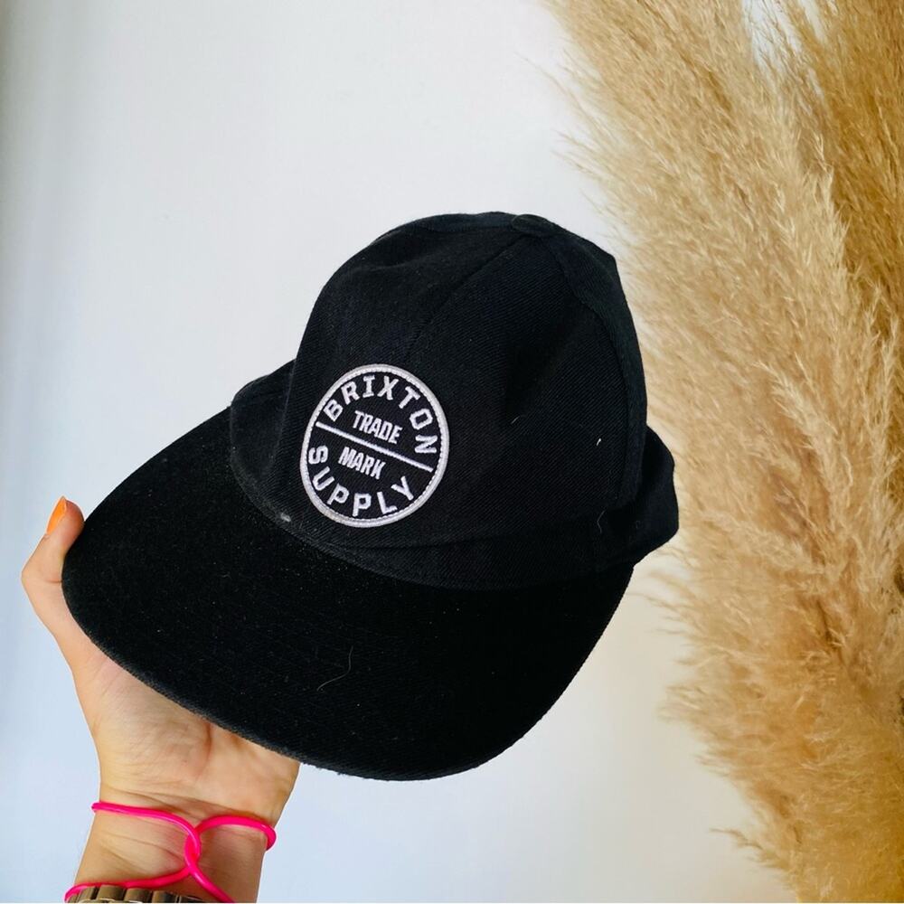 BRIXTON Black White Oath III Patch Snapback Adjustable Hat Cap Unisex